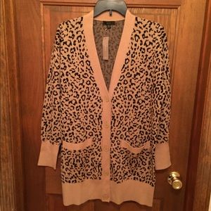 J Crew Long Animal Print Cardigan NWT Small PRICED AS MARKED